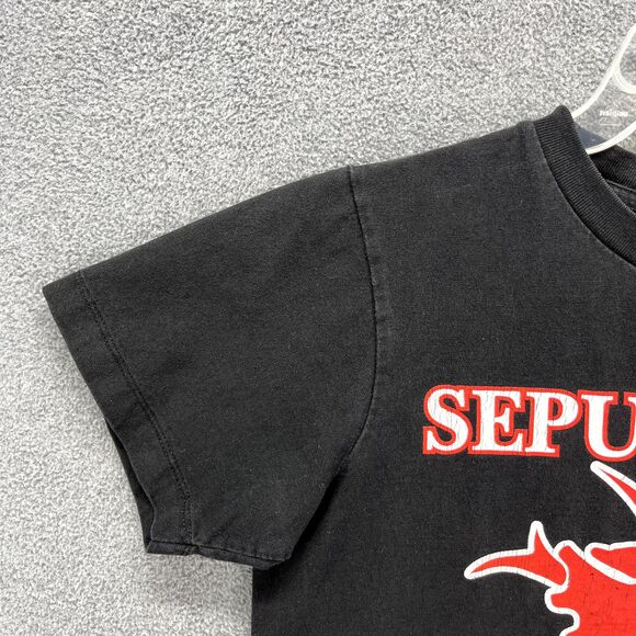 Vintage Sepultura Heavy metal T Shirt Mens Small Black Nation Metal band cotton - Picture 5 of 14